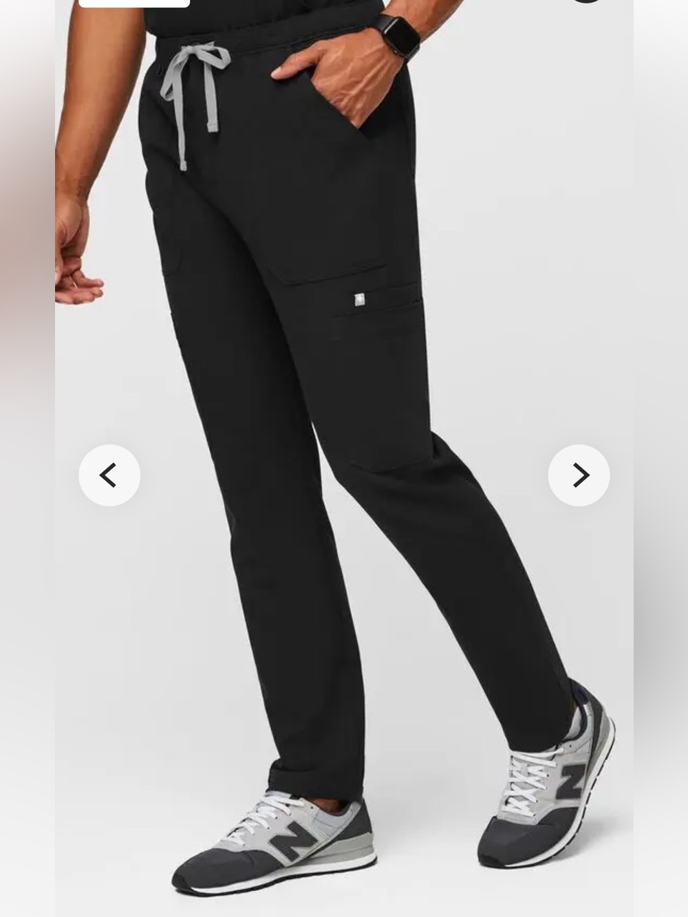 NWT FIGS Men's Black Cairo Straight Leg Zip Fly Scrub Pant - Short - Picture 5 of 13